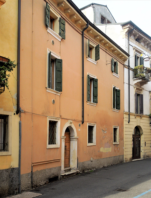 La casa natale di Marc'Antonio Ingegneri sita al civico 5 di Via Paradiso a Verona